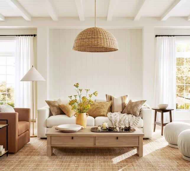 A calm, warm neutral living room