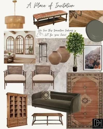 An interior design mood board